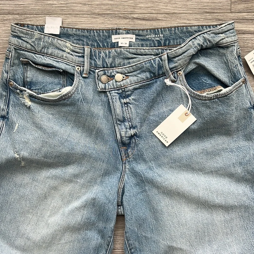Good American Classic Blue Wide-Leg Jeans